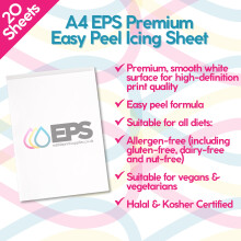 EPS A4 Premium Edible Easy Peel Icing Sheets for Edible Printer Pack o