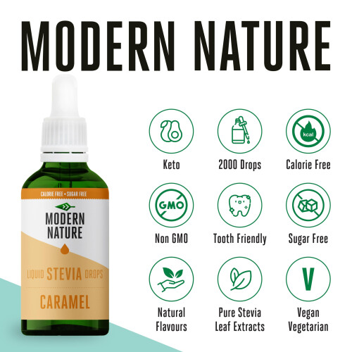 Modern Nature Caramel Flavour Drops | Sugar Free Coffee Syrup, Liquid 2