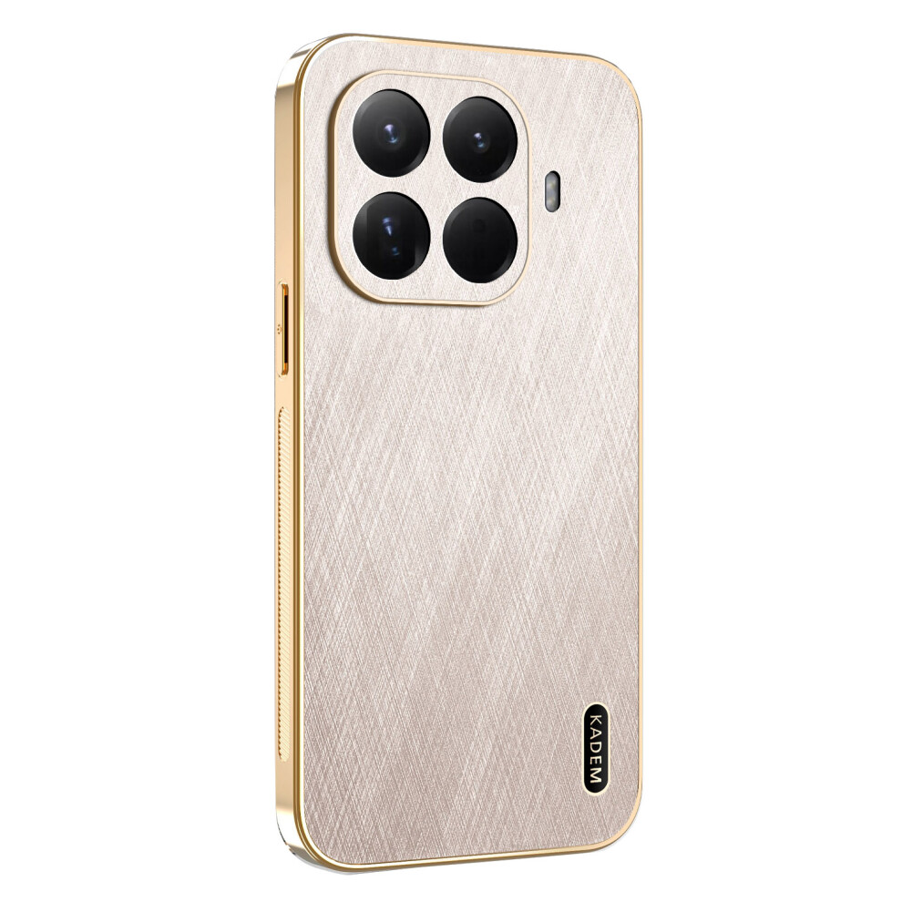 (Gold) Kadem For Xiaomi 15T Pro Case Electroplating Silk Texture Pu + Tpu Phone Back Cover Gold 6914296728415