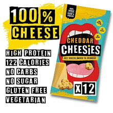 CHEESIES Crunchy Snacking Cheese Keto Snack Sugar Free Gluten Free No