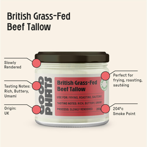 GOOD PHATS British Beef Tallow - From 100% Rendered Beef Fat - 2