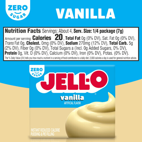 Jello Instant Vanilla Pudding Mix Sugar Free 28g 1