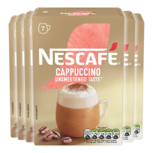NESCAFÉ Cappuccino Unsweetened Instant Coffee Sachets x7 Pack of 6 Tot