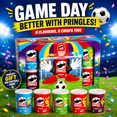 Pringles Assorted Pringles Crisps Multipack Box  Match Day 5 x 40g Pringles Mul
