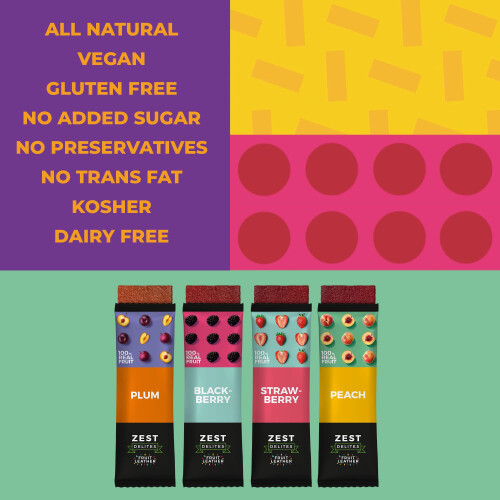 Fruit Snacks by Zest Delites, Dried Fruit Leather Bars, Healthy 1