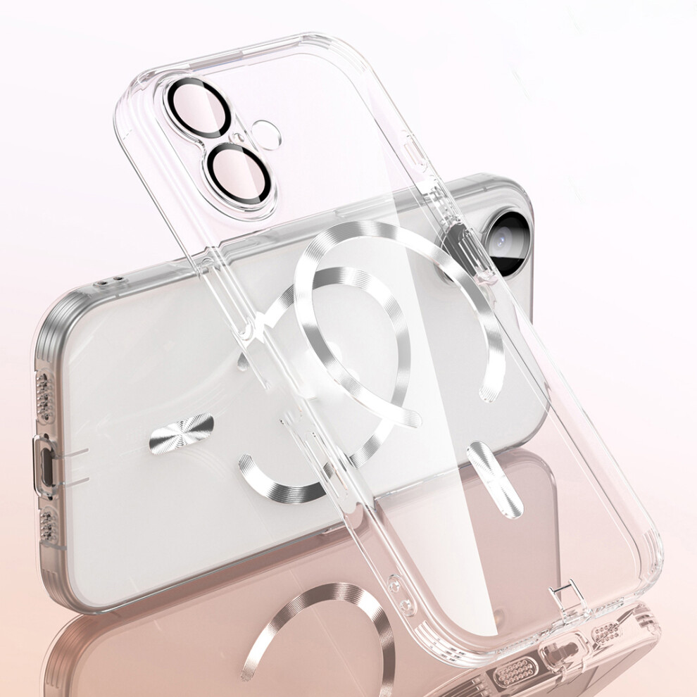 (Transparent) For Iphone 17 Case Electroplating Frame Translucent Tpu Phone Cover Compatible With Magsafe 6914290497621