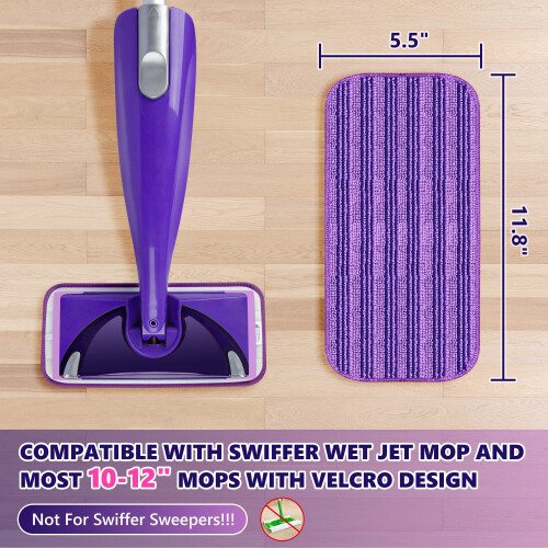 Spray Mop Refill Pads for Flash Powermop, 4PCS Microfibre Mop Pads 1