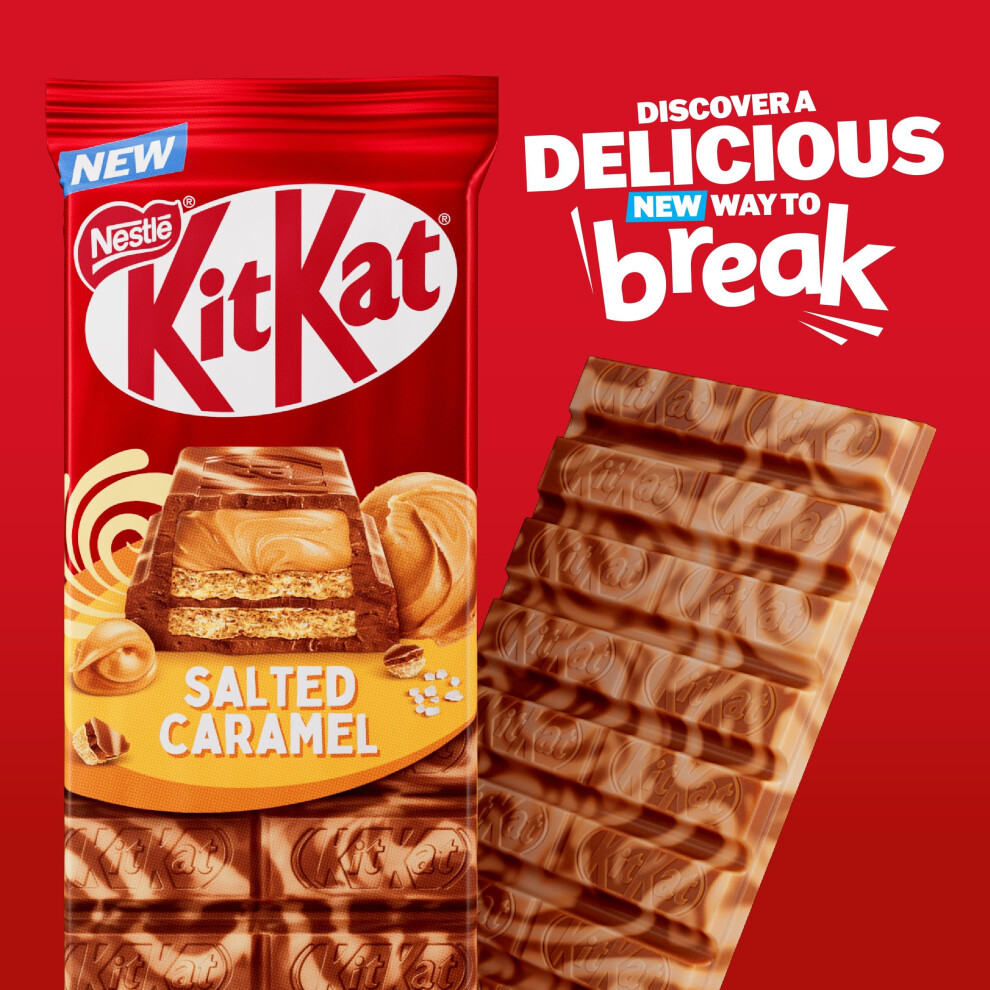 Kitkat Salted Filled Caramel Milk Chocolate Crispy Wafer Sharing Bar 9