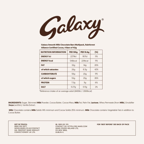Galaxy Galaxy Smooth Milk Chocolate Multipack, 24 x 42g | Premium Creamy 2