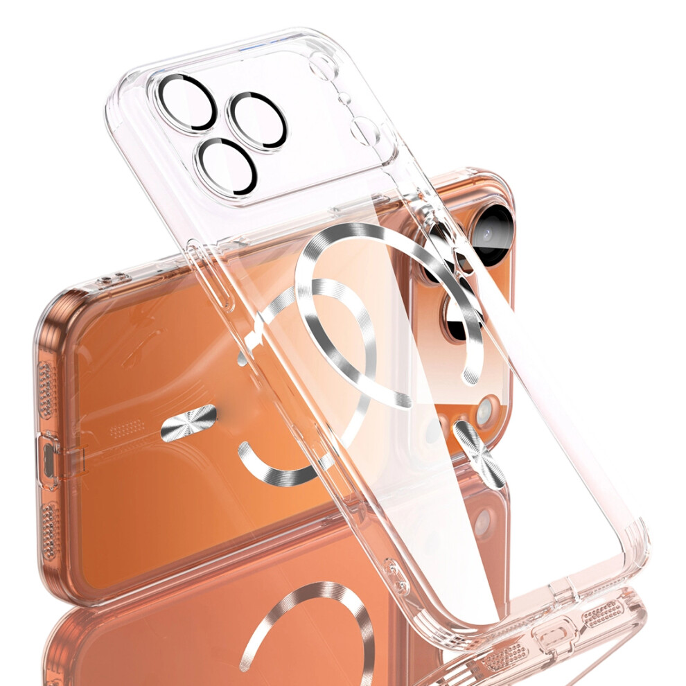 (Transparent) For Iphone 17 Pro Max Case Electroplating Frame Translucent Tpu Phone Cover Compatible With Magsafe 6914292920417
