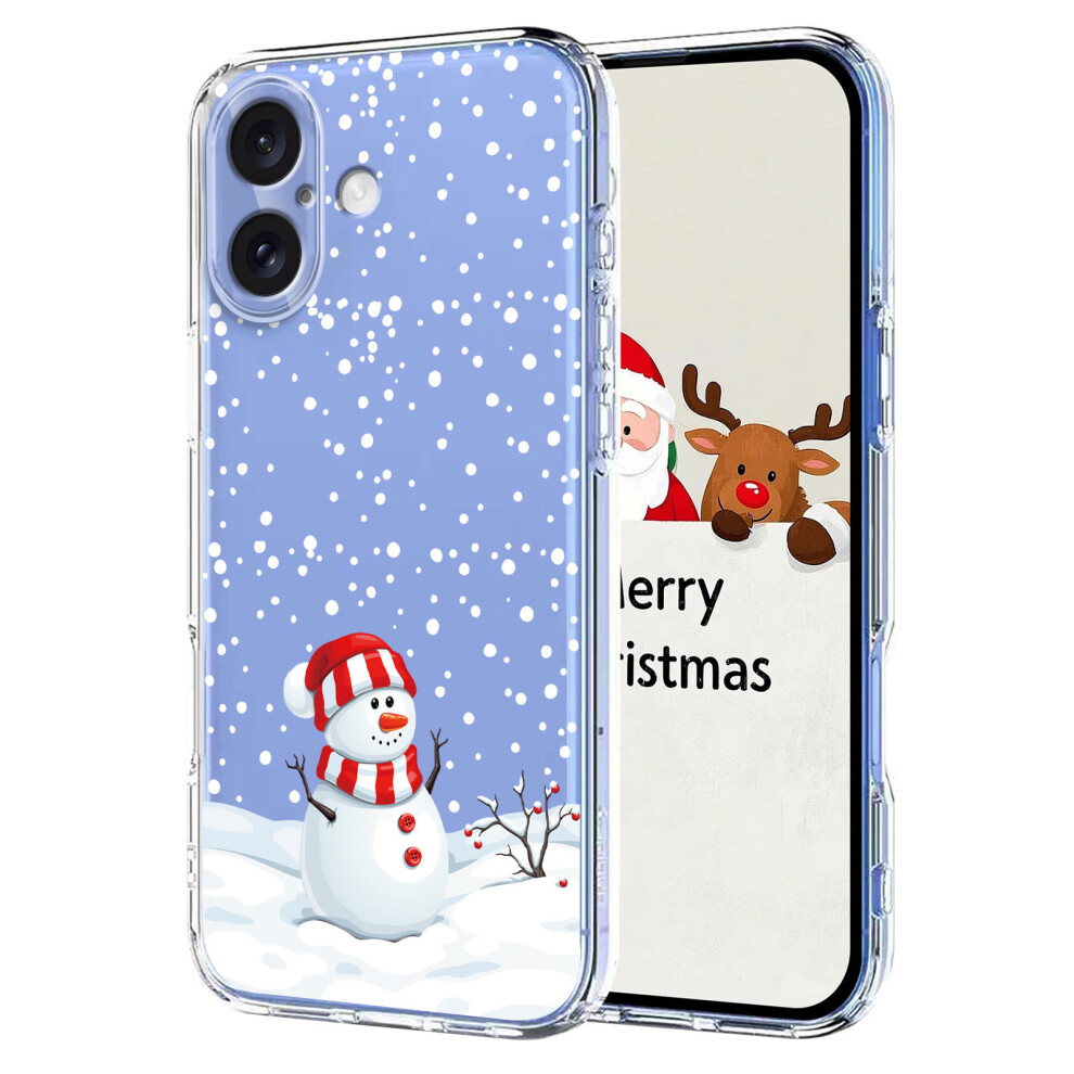 (Christmas Snowman) For Iphone 16 Plus Case Christmas Themed Pattern Printing Tpu Phone Back Cover 6914294479500