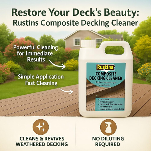 Rustins Rustins Composite Decking Cleaner - Effective Mold and Mildew Remover 2