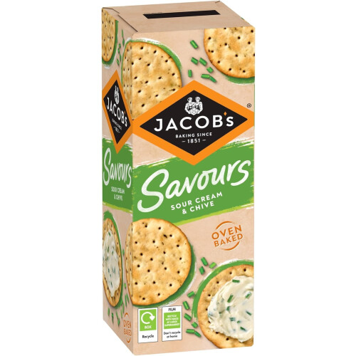 JACOB'S Savours Thins Sour Cream & Chive Crackers 1