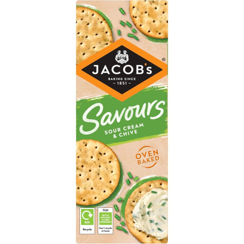 JACOB'S Savours Thins Sour Cream & Chive Crackers 2
