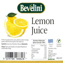 Bevelini Lemon Juice 4 Litre