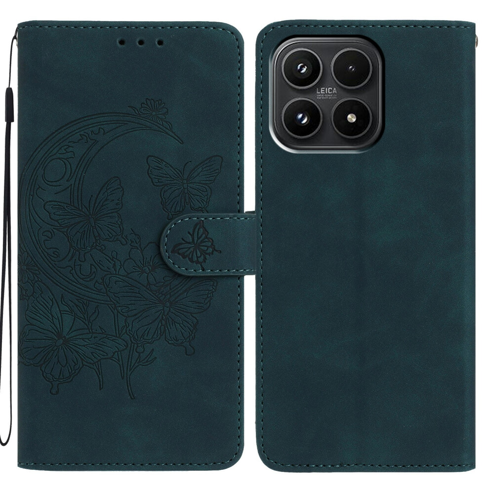 (Green) For Xiaomi 17 Case Butterfly Flower Imprinted Pu Leather Wallet Stand Phone Cover Green 6914293983145