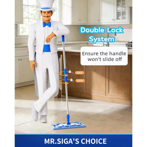 MR.SIGA Professional Microfibre floor Mop for Hardwood, Laminate, 1