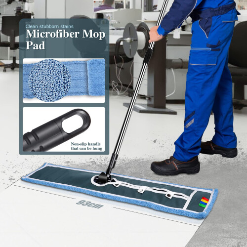 Masthome Industrial Mop,105cm Wide 360 Rotatable Flat Mops with 2 2