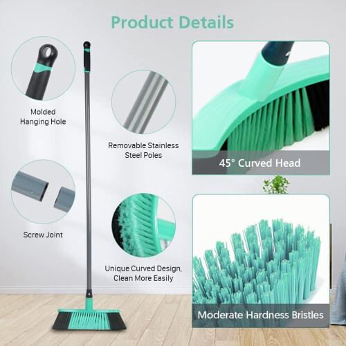 Papclean Sweeping Brush Indoor: Broom Indoor with Long Handle - Soft 2