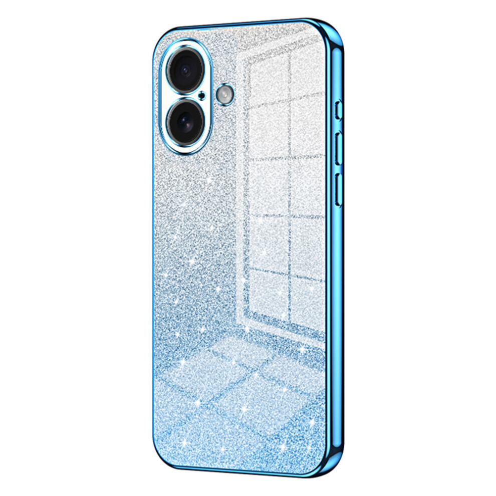 (Blue) For Iphone 17 Case Electroplating Gradient Glitter Tpu Phone Cover Blue 6914295106450