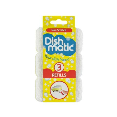 Dishmatic 9 x Mixed Sponge Scourer Replacement Refill Head (3 Non 2