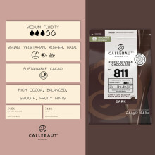 Callebaut 811 Finest Belgian Dark Chocolate Couverture Callets 545 Coc