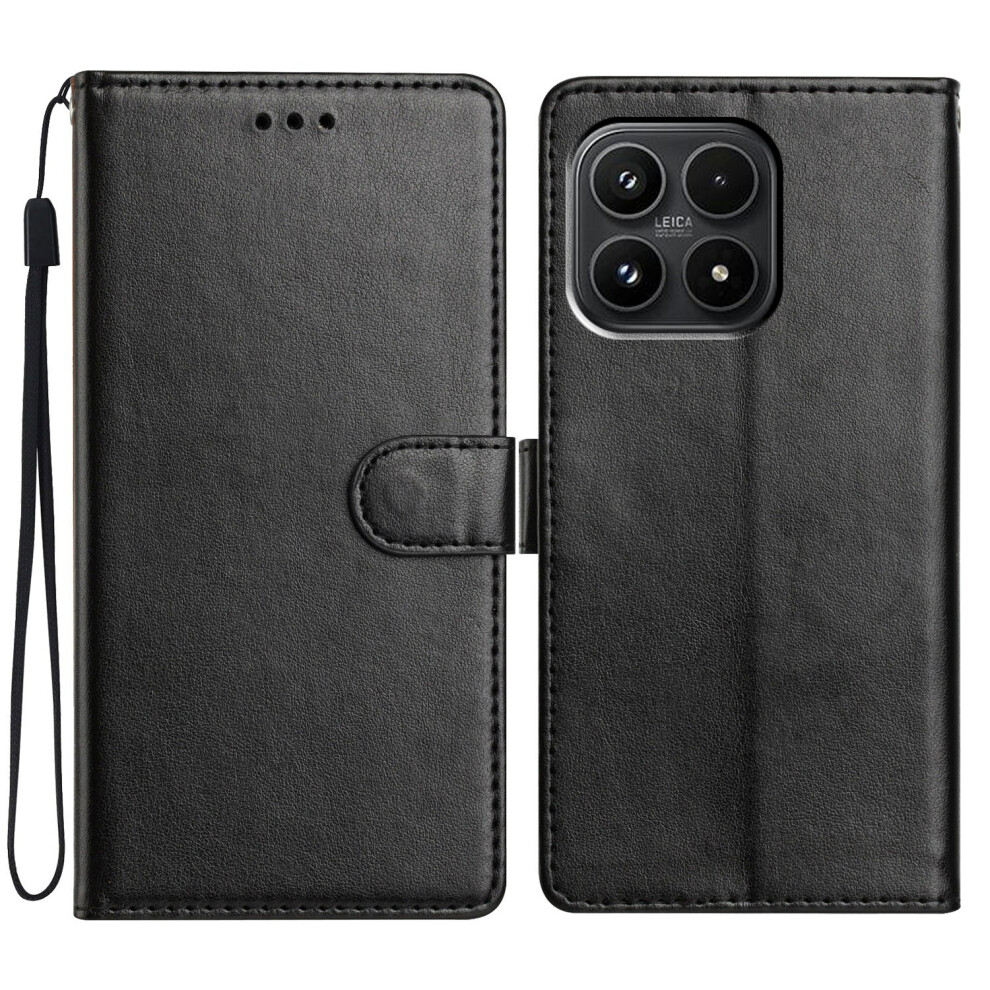 (Black) For Xiaomi 17 Leather Case Wallet Stand Phone Cover With Handy Strap Black 6914299087793