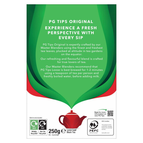 PG Tips PG Tips Loose Black Tea 250g, Refreshing And Flavourful 1
