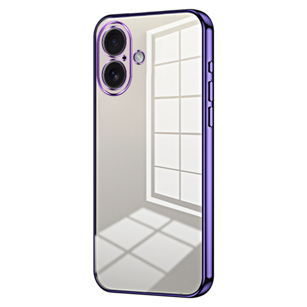 (Purple) For Iphone 17 Case Electroplating Frame Soft Tpu Phone Cover Purple 6914290166503