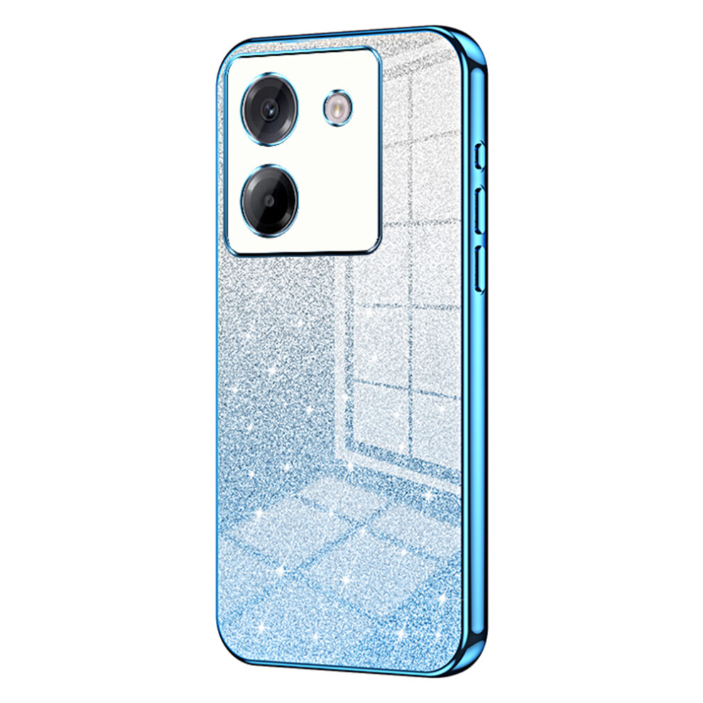 (Blue) For Xiaomi Poco M7 Pro 5G Case Electroplating Gradient Glitter Tpu Phone Cover Blue 6914296684964