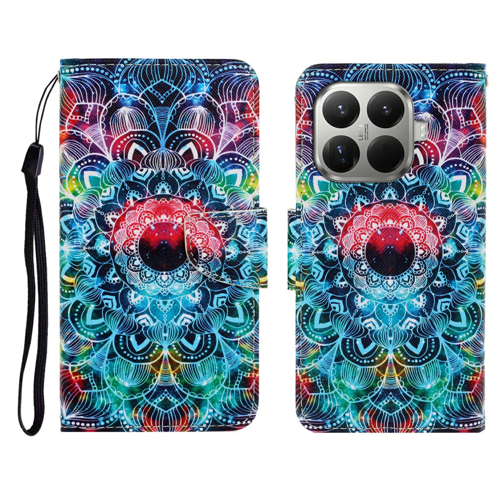 (Mandala) For Xiaomi 15T Pro Case Pattern Printing Protective Leather Folio Phone Cover With Wrist Strap 6914295481946