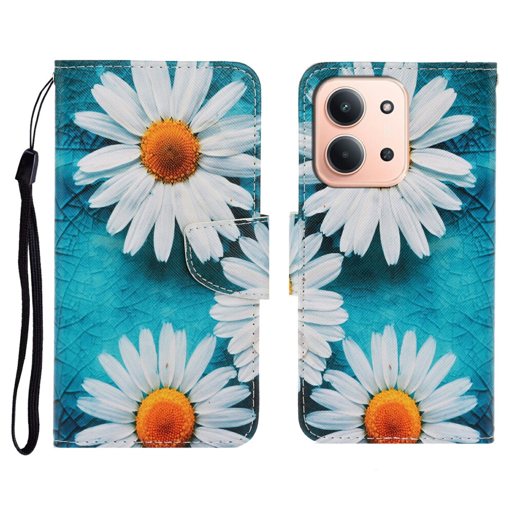 (Chrysanthemum) For Xiaomi Redmi 15C 4G (Global) (171Mm) / Poco C85 4G (171Mm) Case Pattern Printing Protective Leather Folio Phone Cove 6914297458885