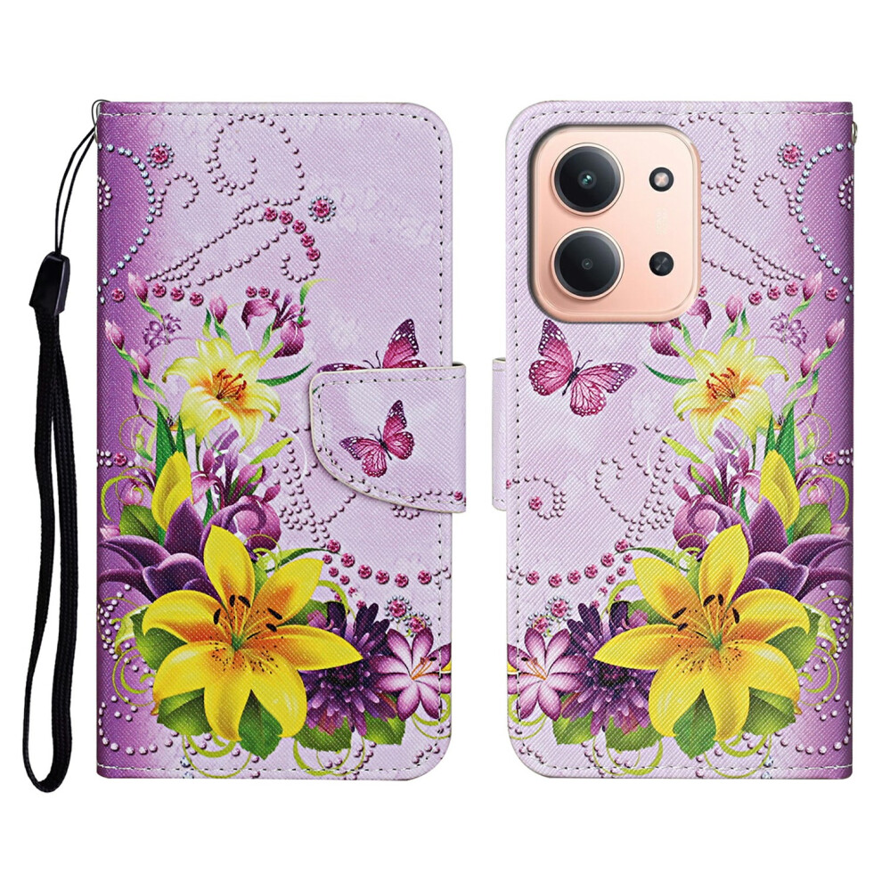 ( Butterfly) For Xiaomi Redmi 15C 4G (Global) (171Mm) / Poco C85 4G (171Mm) Case Pattern Printing Protective Leather Folio Phone Cove Yellow 6914299142201