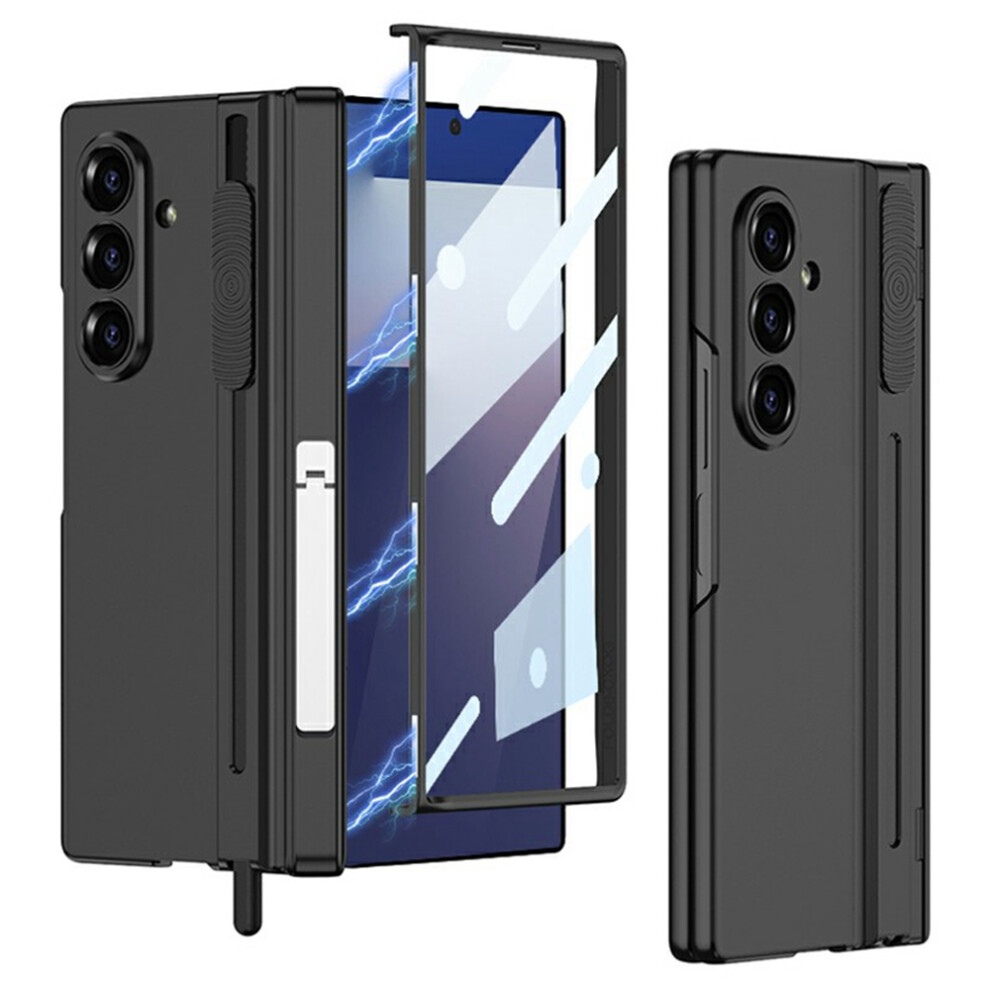 ( / Stylus) Gkk For Samsung Galaxy Z Fold7 5G Case Kickstand Magnetic Hinge Pc Phone Cover With Tempered Glass Screen Film / Stylus Black 6914290078950