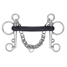 (5in, Black/Silver) Shires Hard Rubber Horse Pelham Bit