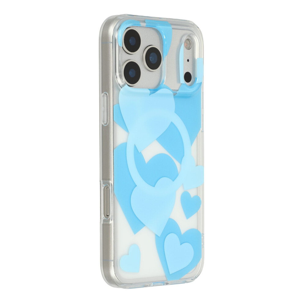 (Blue) For Iphone 17 Pro Case Heart Pattern Tpu + Pc Protective Phone Cover Compatible With Magsafe Blue 6914296525939