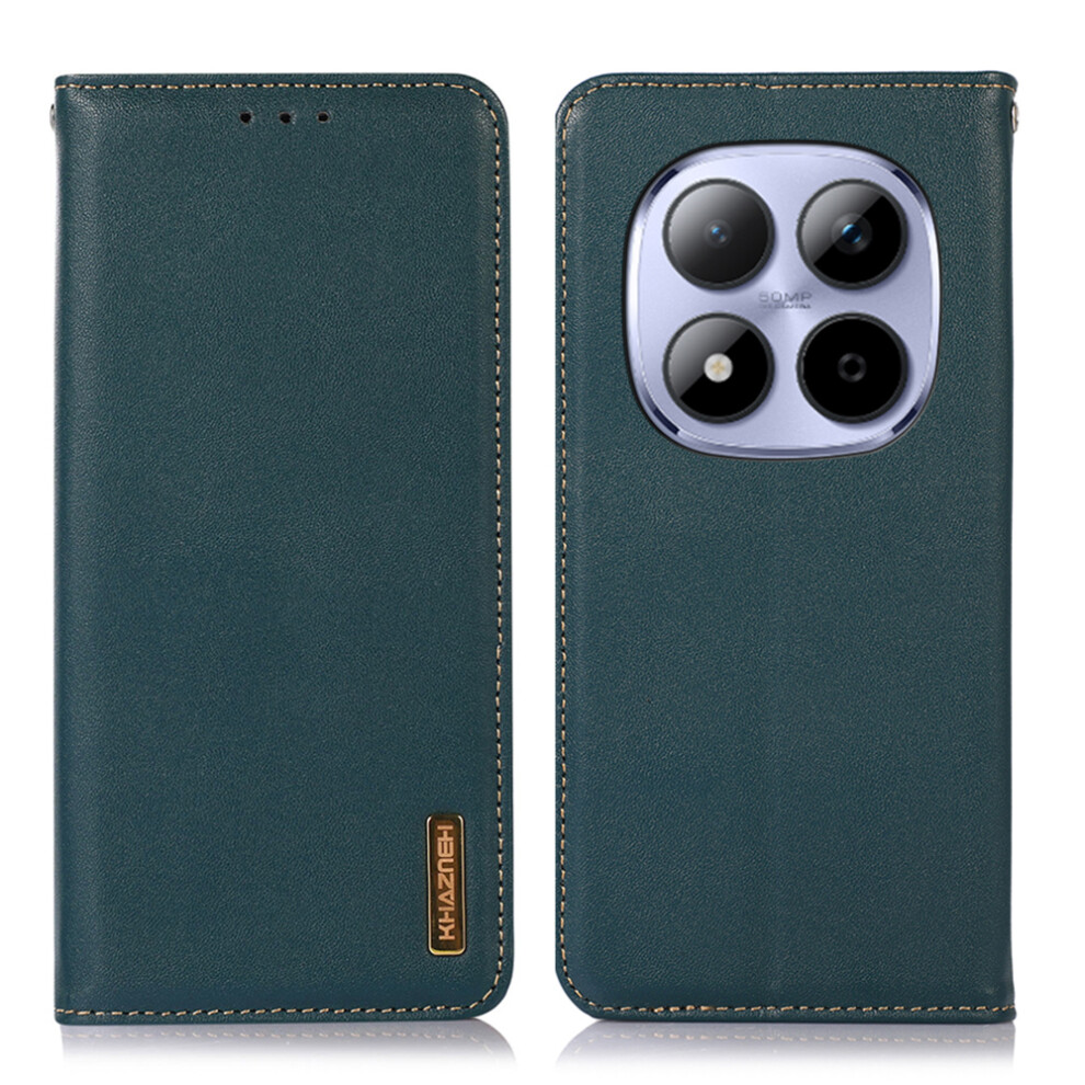 (Green) Khazneh For Xiaomi Poco M8 Pro 5G / Redmi Note 15 Pro+ 5G (Global) Case Wallet Genuine Cow Leather Phone Cover Nappa Tex Green 6914293206923
