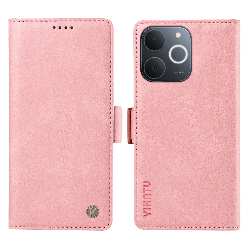 (Pink) Yikatu For Realme Narzo 80 Lite 4G / Realme Note 70 4G / Realme Note 70T 4G / Realme C71 4G (India) Leather Case Yk-005 Pink 6914290149605