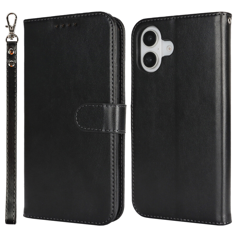 (Black) For Iphone 17 Case R61 Texture Wallet Leather Flip Phone Cover With Wrist Strap Black 6914295493734