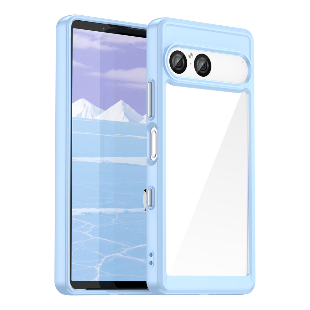 (Blue) For Sony Xperia 10 Vii Case Tpu + Acrylic Protective Clear Phone Cover Blue 6914293641977