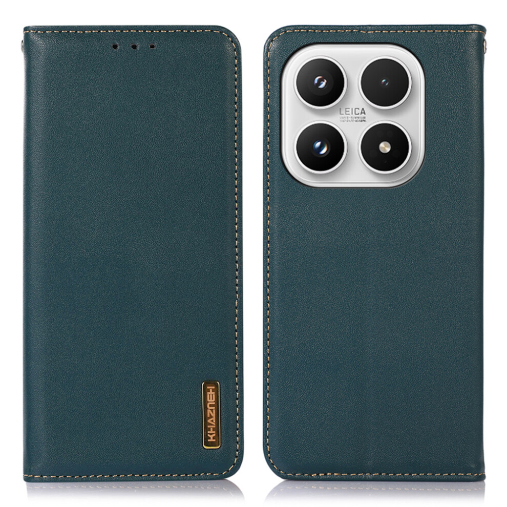 (Green) Khazneh For Xiaomi 17 Case Wallet Genuine Cow Leather Phone Cover Nappa Texture Green 6914292757471