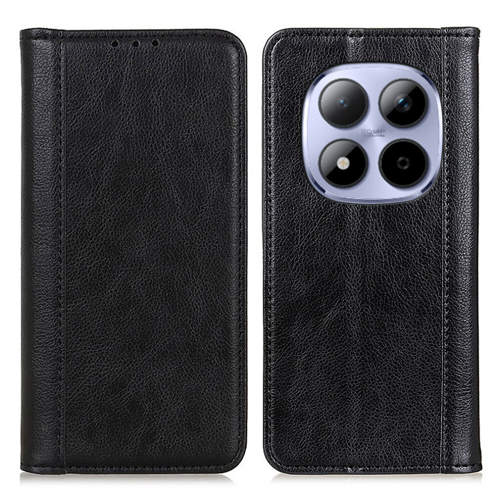 (Black) For Xiaomi Poco M8 Pro 5G / Redmi Note 15 Pro+ 5G (Global) Stand Case Split Leather Litchi Texture Wallet Phone Cover Black 6914291144470