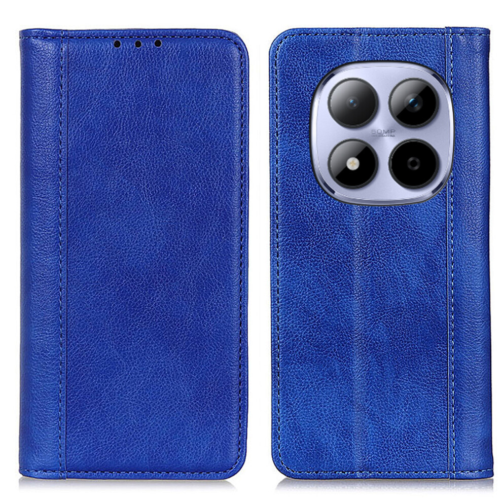 (Blue) For Xiaomi Poco M8 Pro 5G / Redmi Note 15 Pro+ 5G (Global) Stand Case Split Leather Litchi Texture Wallet Phone Cover Blue 6914291652869