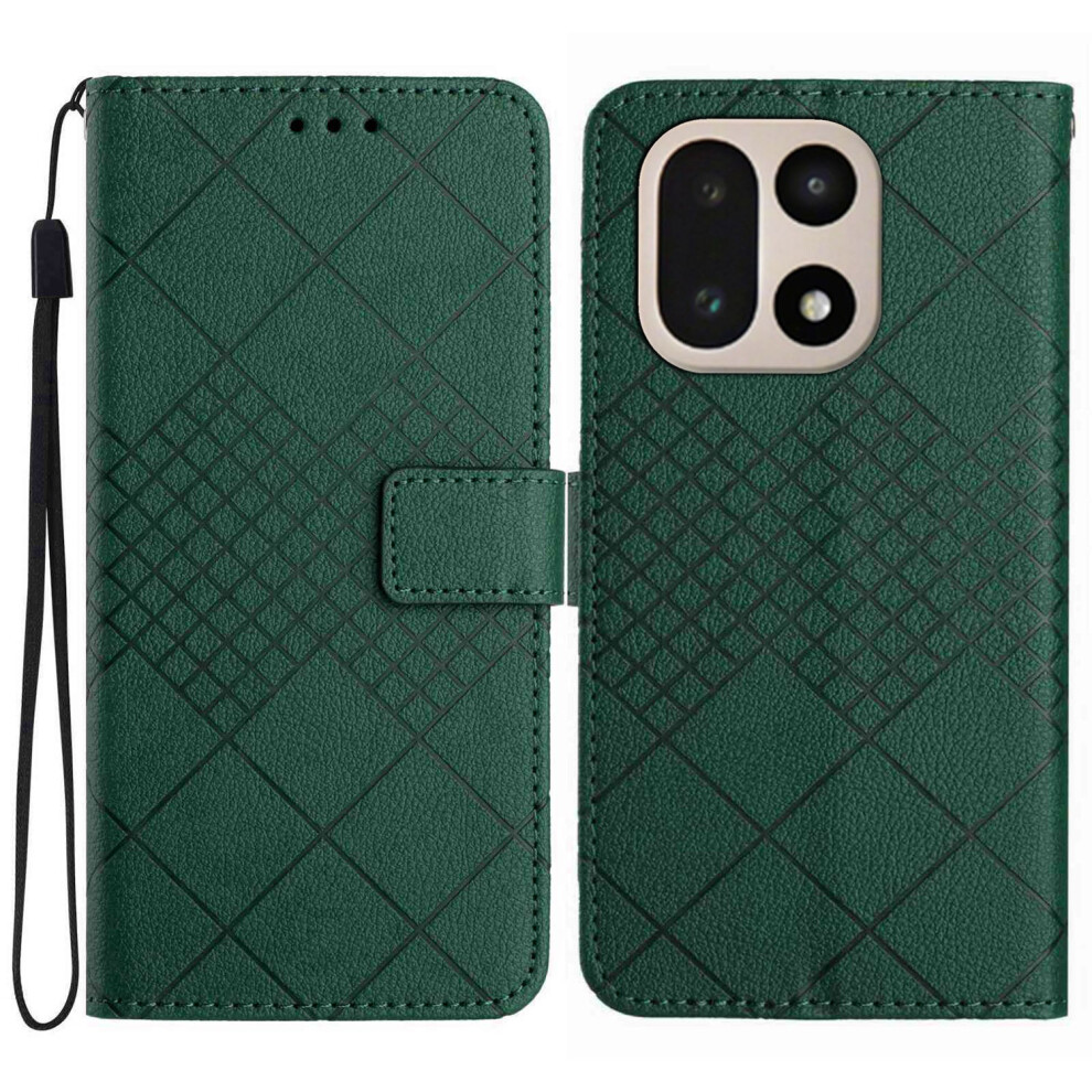 (Green) For Oneplus 15 5G Case Wallet Imprint Pu Leather Flip Folio Phone Cover Green 6914294400641