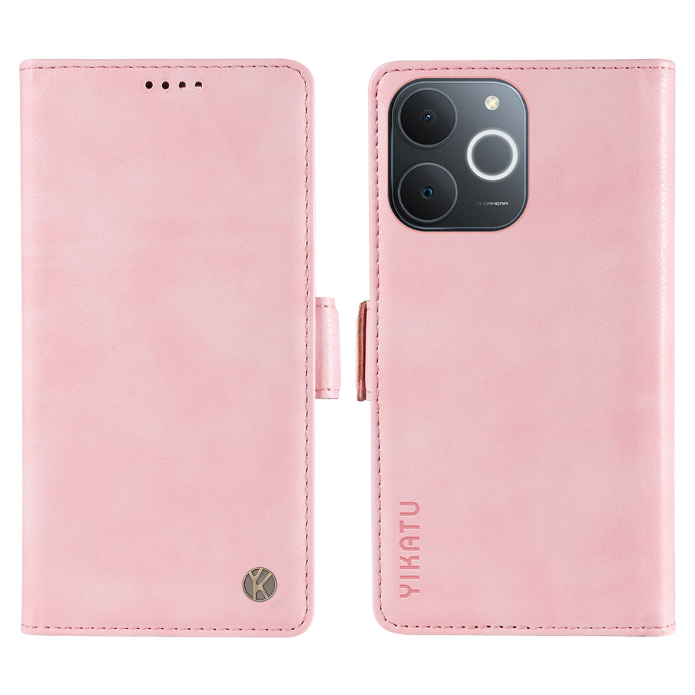 (Pink) Yikatu For Realme Narzo 80 Lite 4G / Realme Note 70 4G / Realme Note 70T 4G / Realme C71 4G (India) Case Yk-007 Litchi Pink 6914292025006
