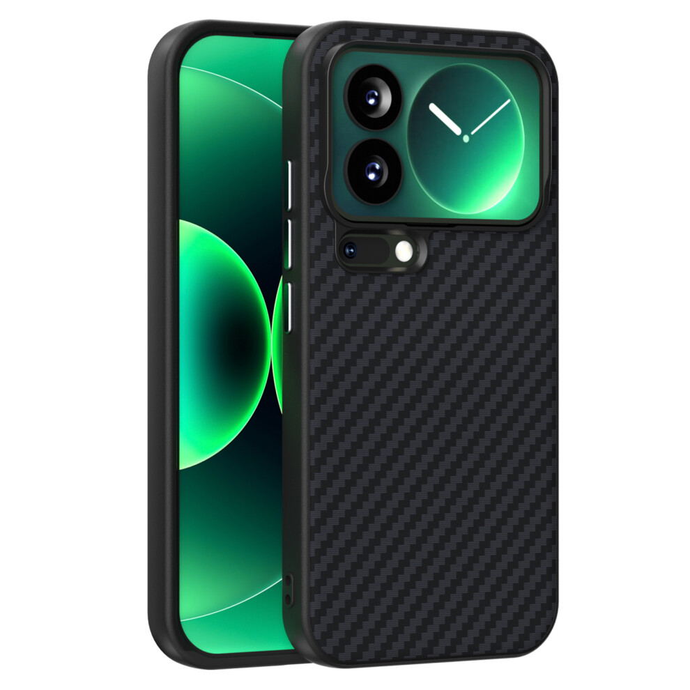 (Black) Abeel For Xiaomi 17 Pro Magnetic Case Carbon Fiber Texture Back Cover Black 6914295689502