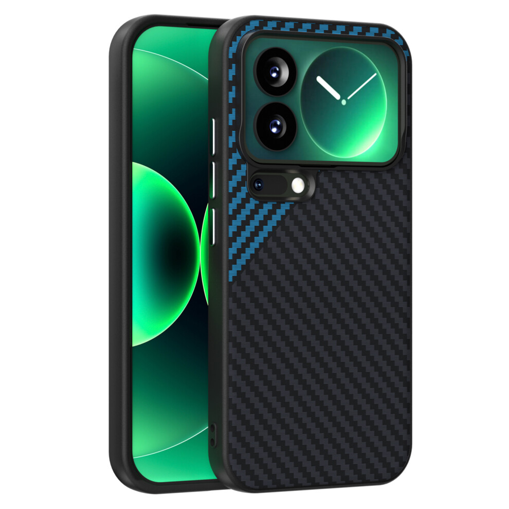 (Black / Blue) Abeel For Xiaomi 17 Pro Magnetic Case Carbon Fiber Texture Back Cover Blue,Black 6914294514546