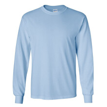 (3XL, Light Blue) Gildan Mens Plain Crew Neck Ultra Cotton Long Sleeve T-Shirt