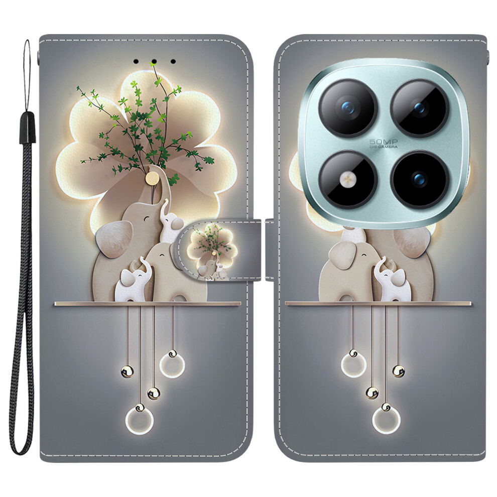 (Three Elephants) For Xiaomi Redmi Note 15 Pro 5G (Global) Case Pattern Printing Leather Flip Wallet Phone Cover With Lanyard 6914297071633