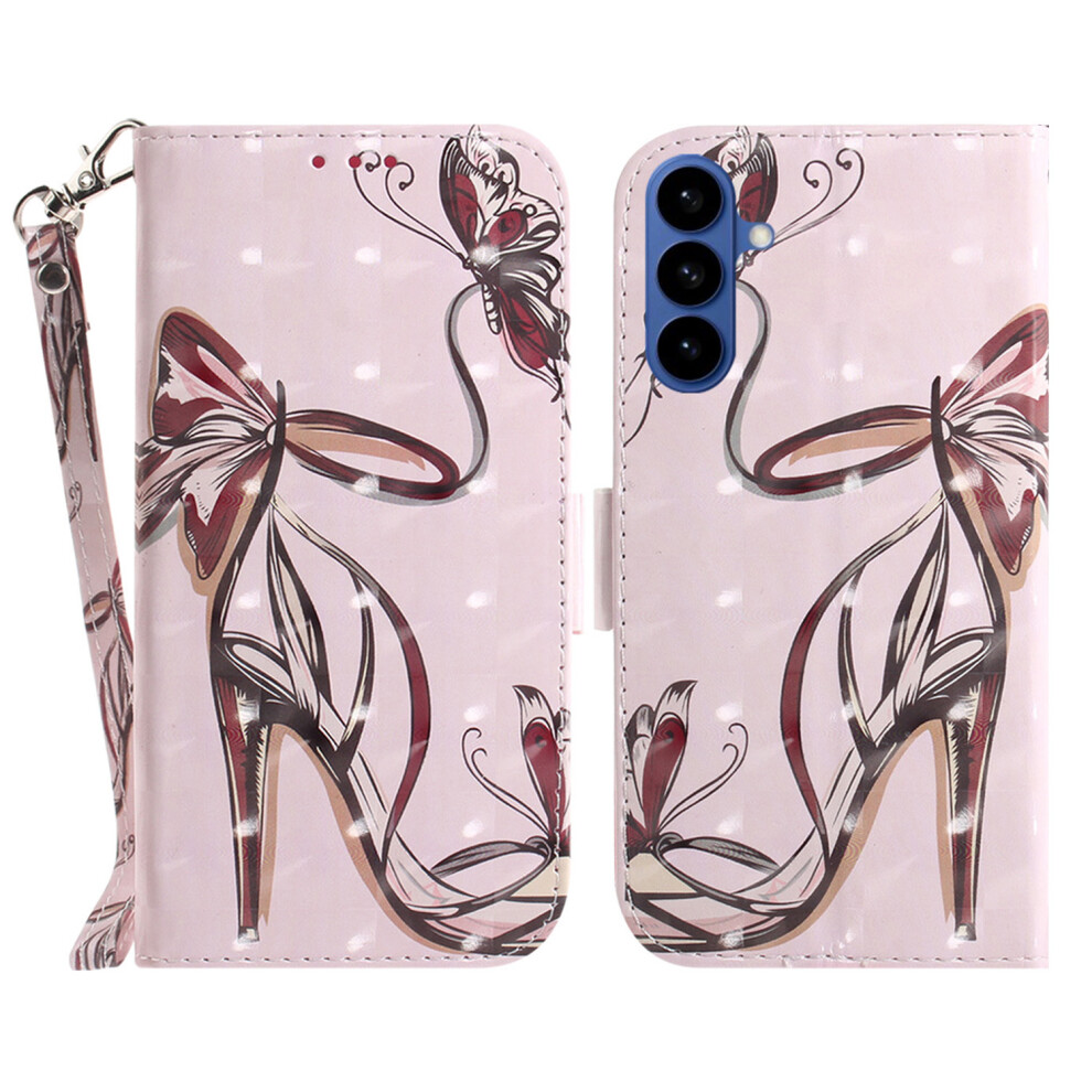 (Butterfly High Heels) For Samsung Galaxy S26 Case Pattern Printing Leather Wallet Phone Cover With Wrist Strap 6914292908637